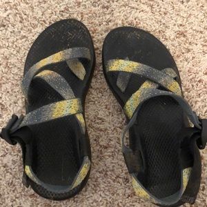 Chacos Thick Strap with Toe Yellow and Green 8